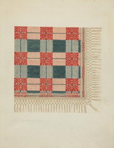 Woven Coverlet, 1935/1942. Creator: Dorothy Lacey.