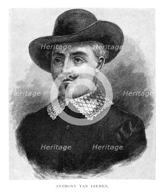 Anthony van Diemen, Dutch colonial governor, (1886).Artist: J Johnson