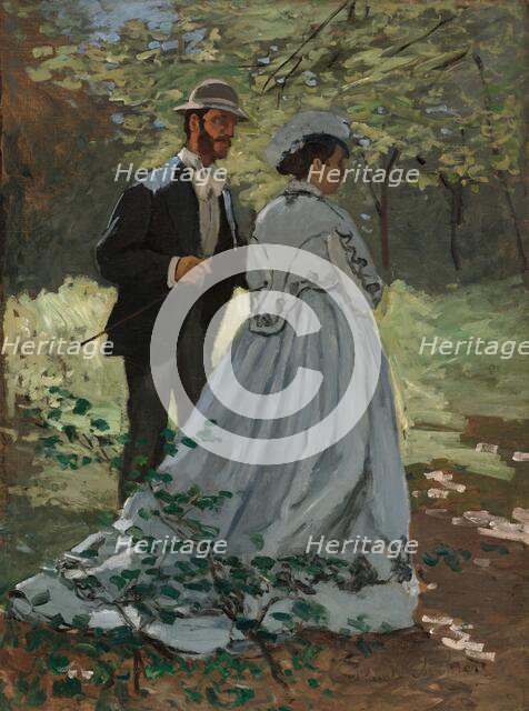 Bazille and Camille (Study for "Déjeuner sur l'Herbe"), 1865. Creator: Claude Monet.
