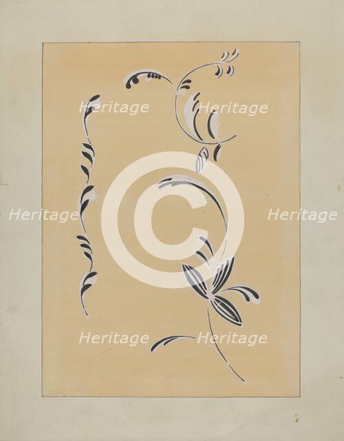 Stencilled Wall Decoration, c. 1936. Creator: Ray Holden.
