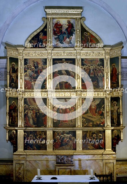 Altarpiece with scenes from the mysteries of the Rosary, located in the chapel of the Santisimo... Creator: Pere Nunyes.