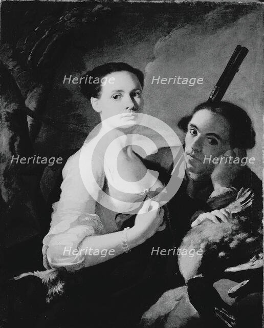 Young Woman with Hunter, c. 1750. Creator: Unknown.