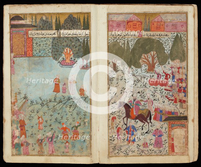 Mehmed III Received in Istanbul (From Manuscript Mehmed III's Campaign in Hungary. Artist: Turkish master  