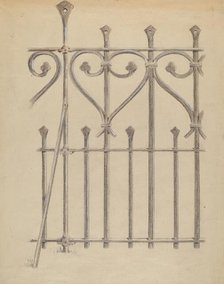 Wrought Iron Fence, c. 1936. Creator: Francis Law Durand.