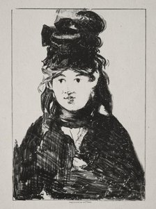 Portrait of Berthe Morisot, 1872. Creator: Edouard Manet (French, 1832-1883).
