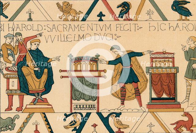 'Harold's Oath of Fealty to William of Normandy', (19th century?). Creator: Unknown.