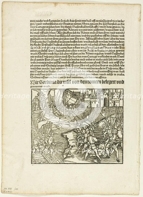 Illustration from Romische Historien by Titus Livius, plate 30 from Woodcuts...1505, assembled 1937. Creators: Unknown, Max Geisberg.