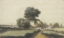 Farmhouse under trees by a river. Creator: Philip Koninck.
