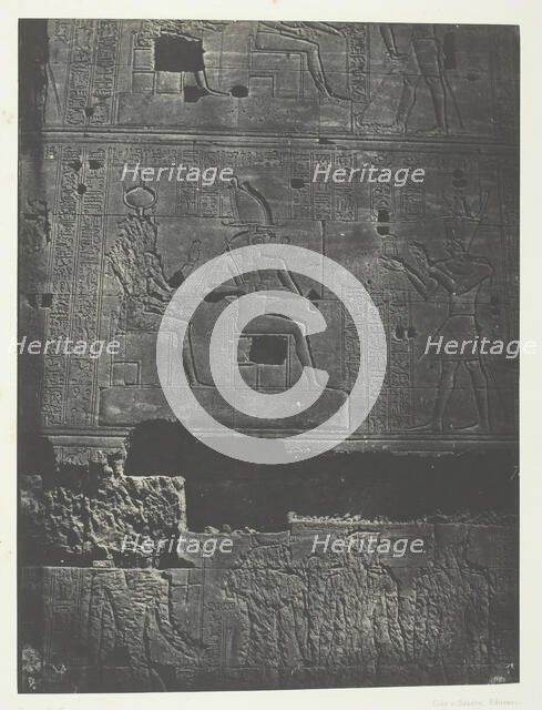 Muraille Occidentale, Grand Temple d'Isis à Philoe; Nubie, 1849/51, printed 1852. Creator: Maxime du Camp.