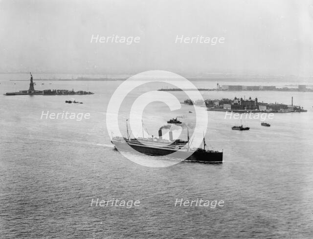 Ellis Island and Harbor, New York, c.between 1900 and 1920. Creator: Unknown.