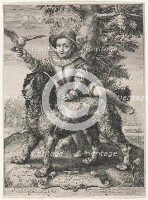 Portrait of Frederick de Vries and His Dog, 1597. Creator: Hendrick Goltzius (Dutch, 1558-1617).