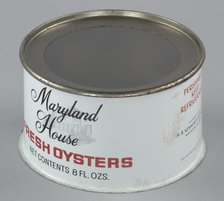 Oyster can used by H. B. Kennerly & Son, Inc., 1935-1950. Creator: Unknown.