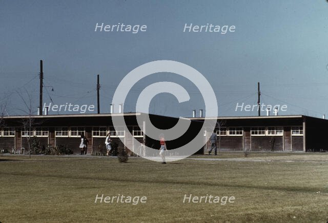 Row shelters, FSA ... labor camp, Robstown, Tex., 1942. Creator: Arthur Rothstein.