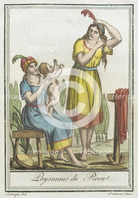 Costumes de Différents Pays, 'Paysannes du Pérou', c1797. Creators: Jacques Grasset de Saint-Sauveur, LF Labrousse.