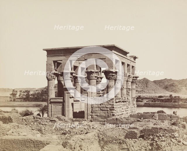 Kiosk of Trajan (Pharoah's Bed) on the Island of Philae, between 1860 and 1903. Creator: Antonio Beato.