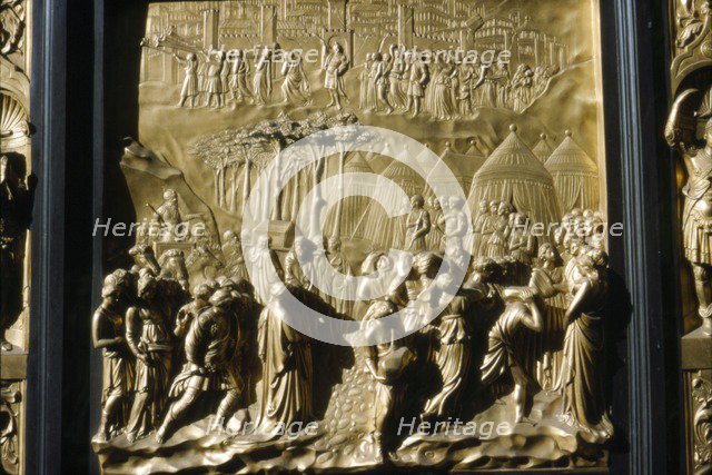 Israelities Take Jericho, detail of Baptistry Door, Florence, Italy, c15th century. Artist: Lorenzo Ghiberti.