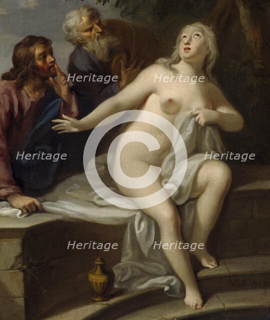 Susanna and the Elders, early-mid 18th century. Creator: Georg Engelhard Schroder.