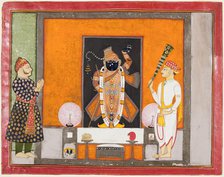 Raja Ram Singh (?) worships Krishna as Brij Nathji (the bridegroom), c. 1820. Creator: Unknown.