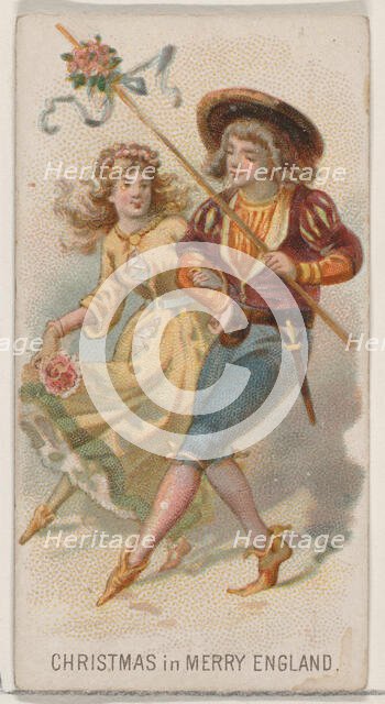 Christmas in Merry England, from the Holidays series (N80) for Duke brand cigarettes, 1890., 1890. Creator: George S. Harris & Sons.