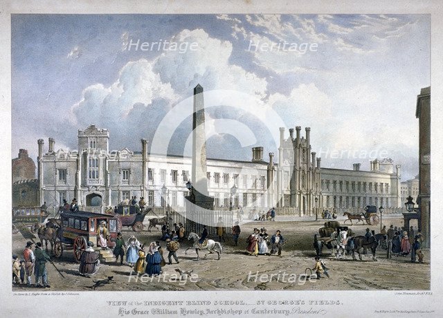 St George's Fields, Southwark, London, c1825. Artist: Louis Haghe
