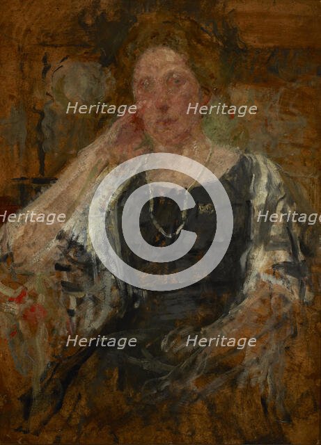 Sketch Portrait of a Woman, between 1914-1916. Creator: Olga Boznanska.