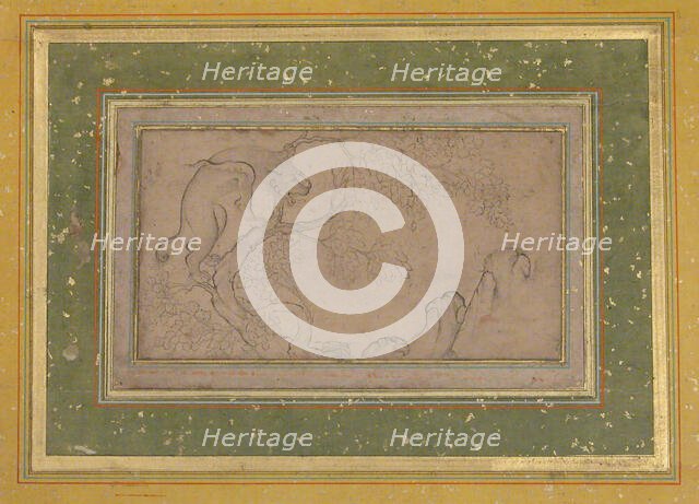 Lion (Chi'lin) in a Landscape, late 16th century. Creator: Unknown.