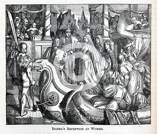 Isabel's Reception at Worms, 1882. Artist: Anonymous  