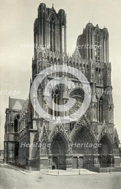 'A Great Gothic Building: The Cathedral at Rheims, Built in the 13th and 14th Centuries', c1930. Creator: Neurdein.