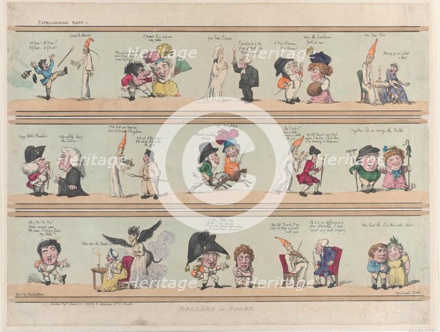 Borders for Rooms, Extravaganzas Plate 1, March 28, 1799., March 28, 1799. Creator: Thomas Rowlandson.