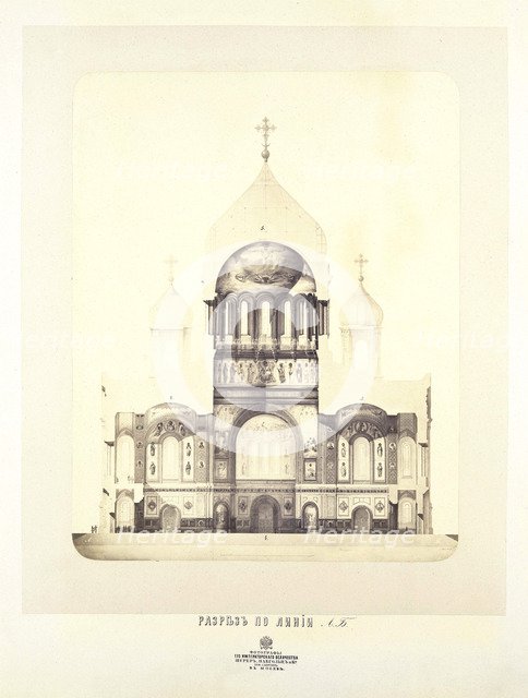 The Cathedral of Christ the Saviour in Moscow, 1830s. Artist: Thon, Konstantin Andreyevich (1794-1881)