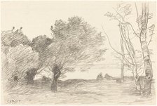 Willows and White Poplars (Saules et peupliers blancs), 1871. Creator: Jean-Baptiste-Camille Corot.