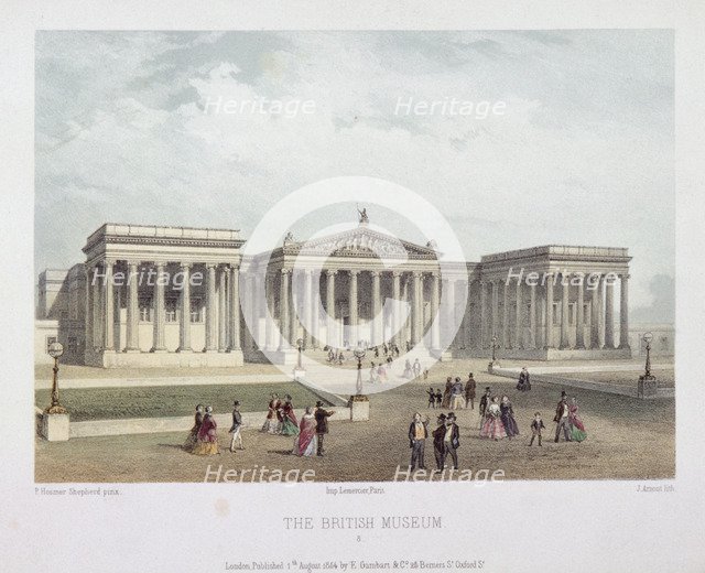 British Museum, Holborn, London, 1854. Artist: Jules Louis Arnout
