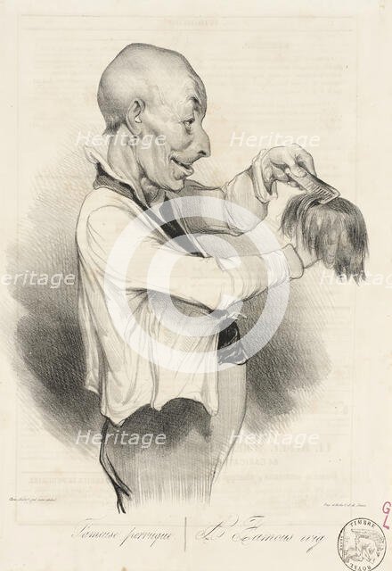 Fameuse perruque, 1836. Creator: Honore Daumier.