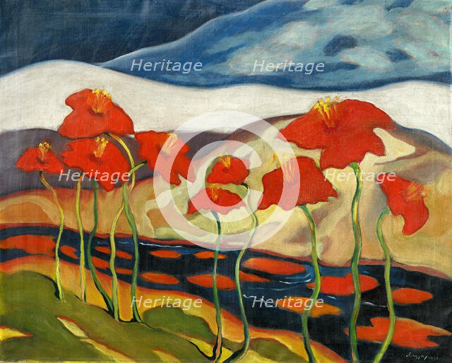 Landscape with flowers (Nirvana), 1930. Creator: Zolo Palugyay.