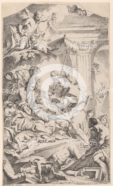 Saint Charles giving communion to the plague-stricken, 1725-75. Creator: Carlo Innocenzo Carloni.