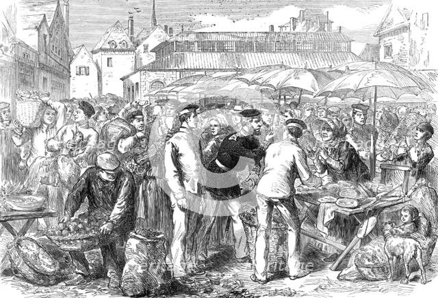 German soldiers marketing at Rheims, 1872. Creator: Unknown.