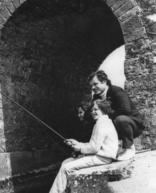 Senator Edward Kennedy with his son Edward Jr fishing in Galway, Ireland, 1974. Artist: Unknown