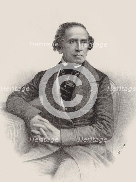 Portrait of the composer Giacomo Meyerbeer (1791-1864), 1857. Creator: Desmaisons, Émile (1812-1880).