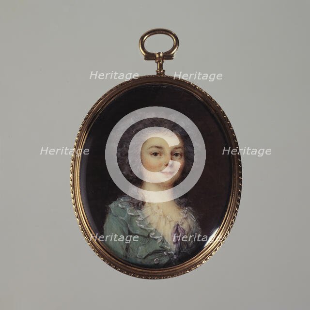 Half-length portrait of a young woman, c1788. Creators: Francois Antoine Romany, Peter Adolf Hall.