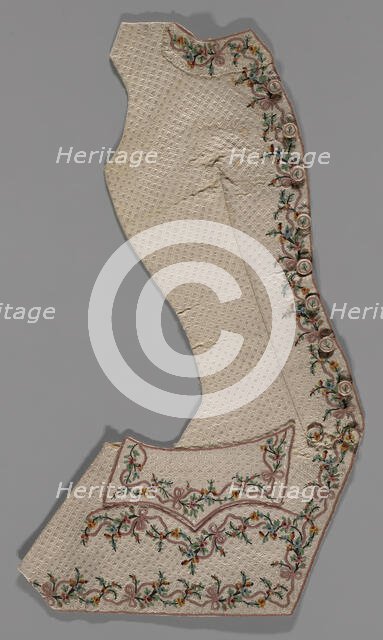 Parts of a Waistcoat, France, 1775/1890. Creator: Unknown.