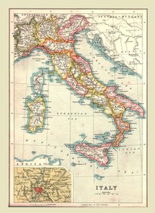 Map of Italy, 1902.  Creator: Unknown.