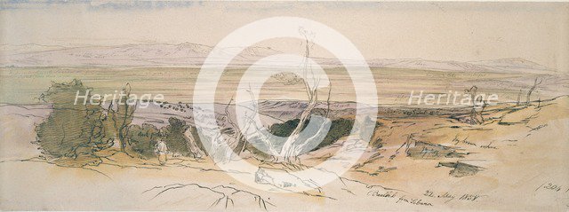 Baalbek from Lebanon, 1858. Creator: Edward Lear.