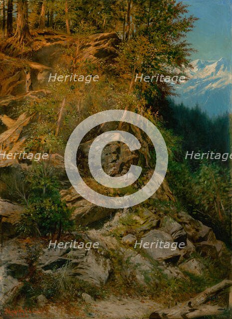 Rocky hillside in a mountain landscape, 1903. Creator: Eduard Majsch.