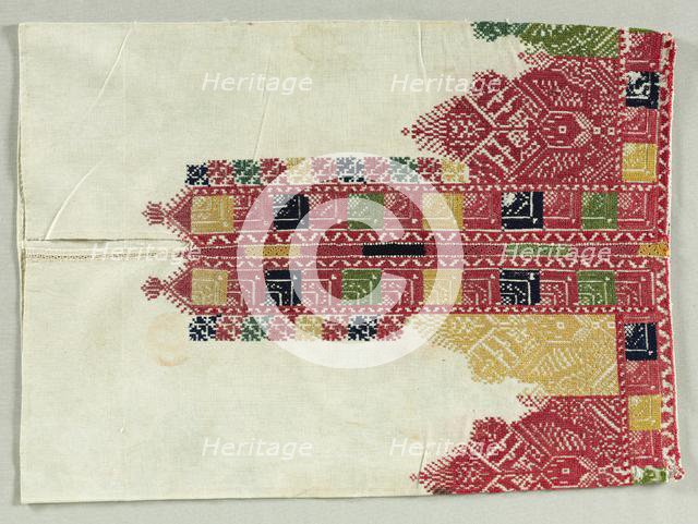 Embroidered Pillow Case, 19th century. Creator: Unknown.