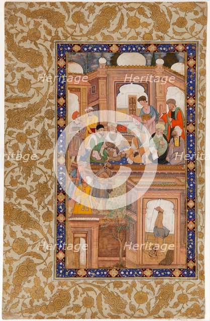 Sufi Reunion. Miniature from Nafahat al-Uns (Breaths of Fellowship) by Jami. Artist: Anonymous 