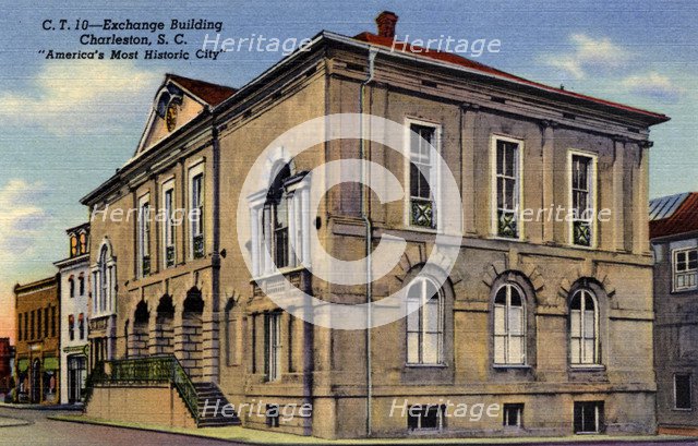Exterior view of the Exchange building, Charleston, South Carolina, USA, 1940. Artist: Unknown
