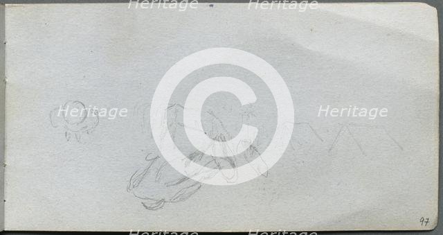 Sketchbook, page 97: Study of Figures, Buildings. Creator: Ernest Meissonier (French, 1815-1891).