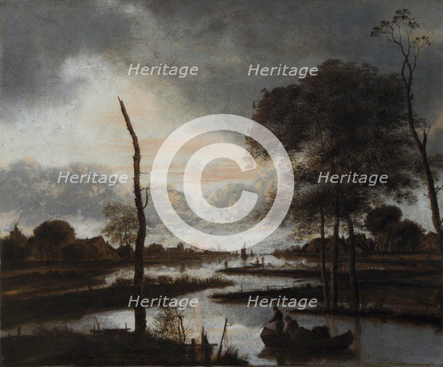 'River View: Evening', 17th century. Artist: Aert van der Neer.