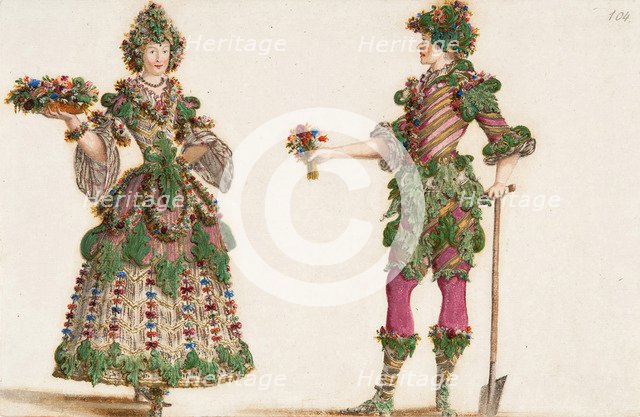 Gardeners. Costume design for Carnival celebrations of the Vienna court, c. 1680.