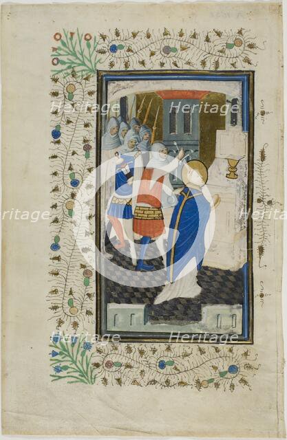 The Murder of Thomas Becket, page one, from a Book of Hours, 1430/40. Creator: Nicolas Brouwer.